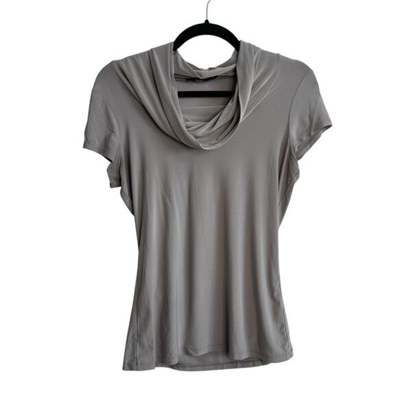 The Limited Tops - The Limited Gray Cowl Neck Short Sleeve Shirt
